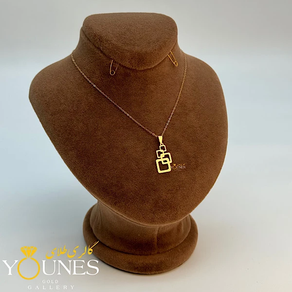 آویز مربعی مینیمال طلا لیزری